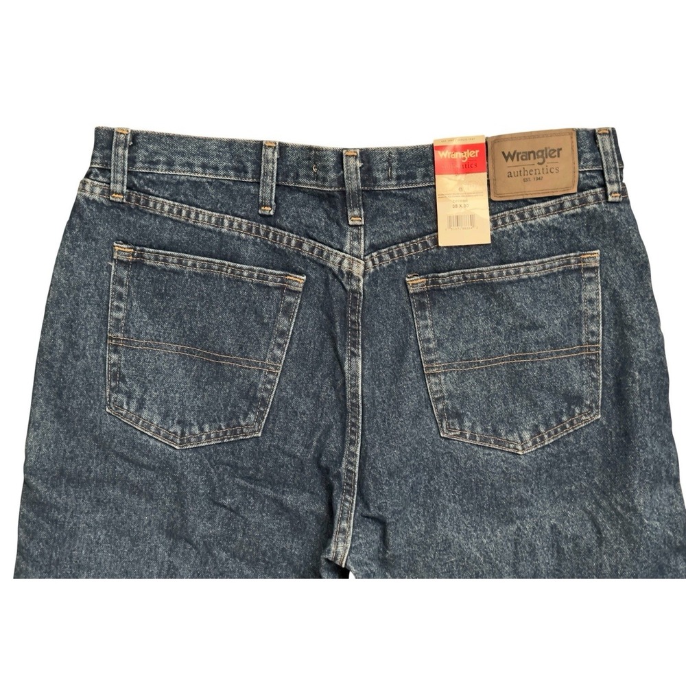 Wrangler Jeans Mens 38x30 Blue Relaxed Fit Straight Denim ZM100SW - Picture 4 of 6